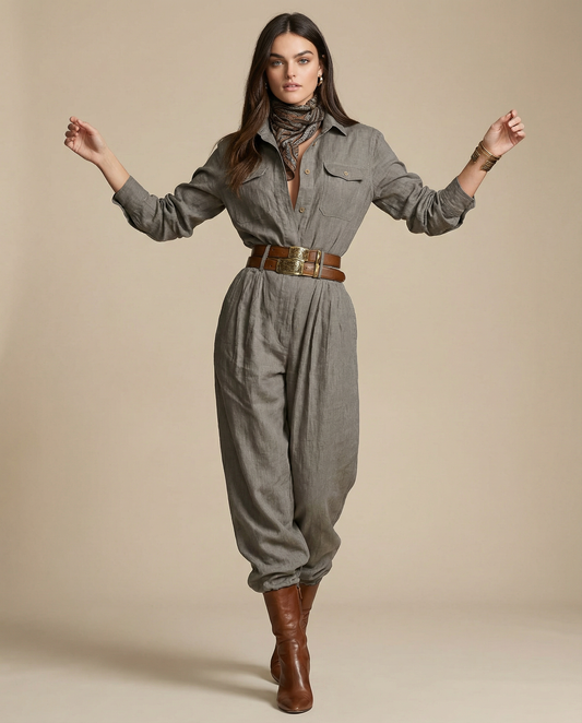 Megan | Linen-Cotton Jumpsuit