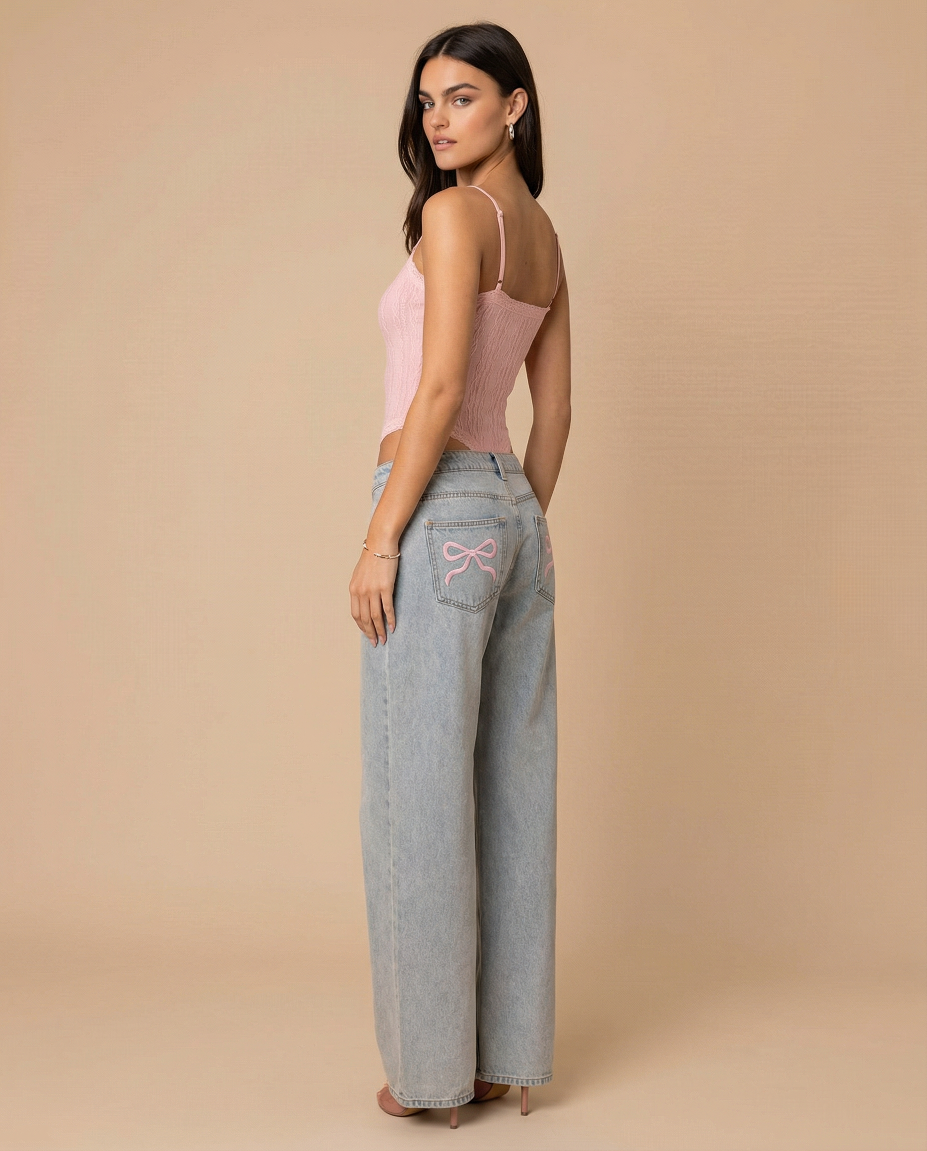 Celeste - Bow-Tie Loose Fit Jeans