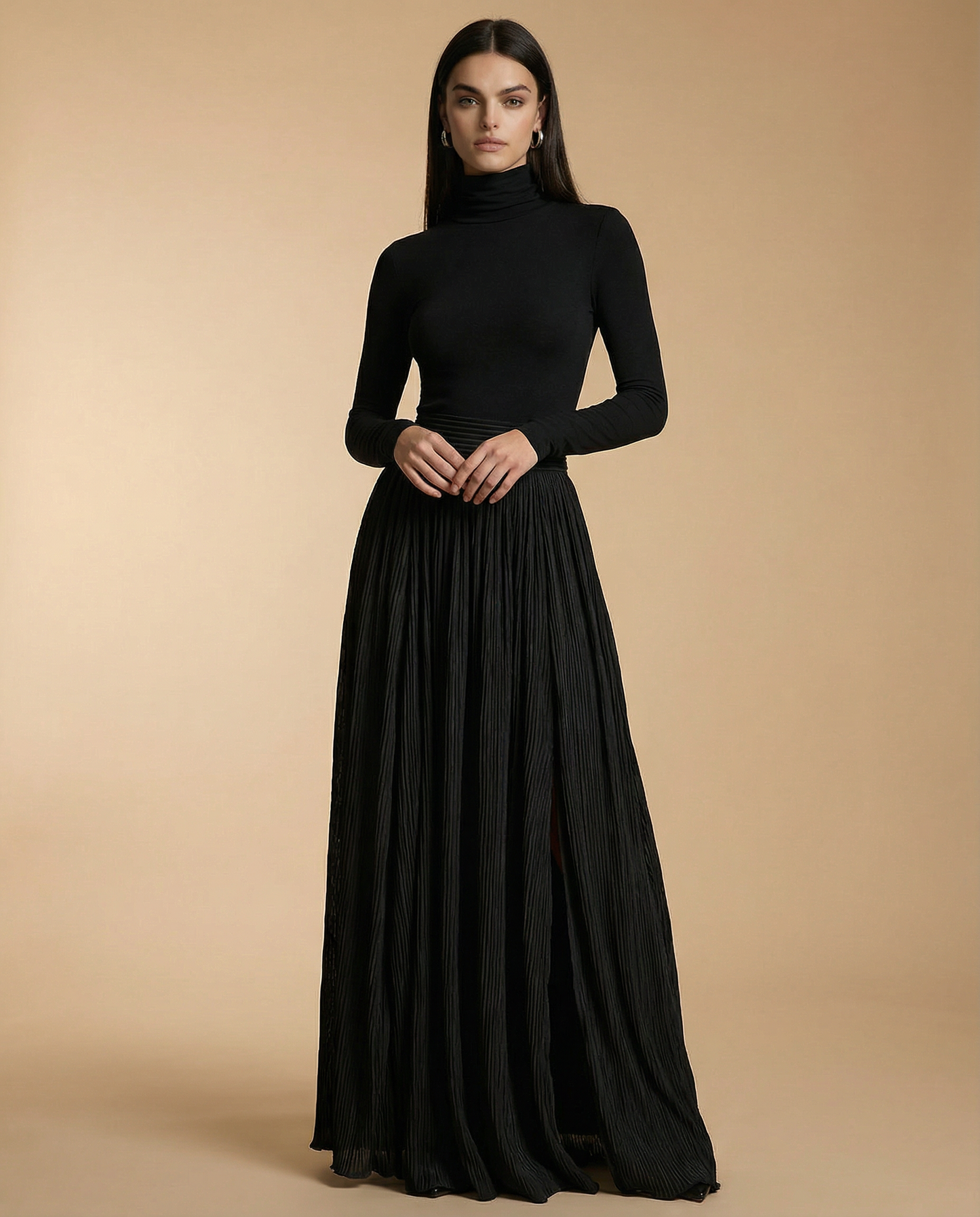 Amara | Turtleneck & Pleated Skirt Set
