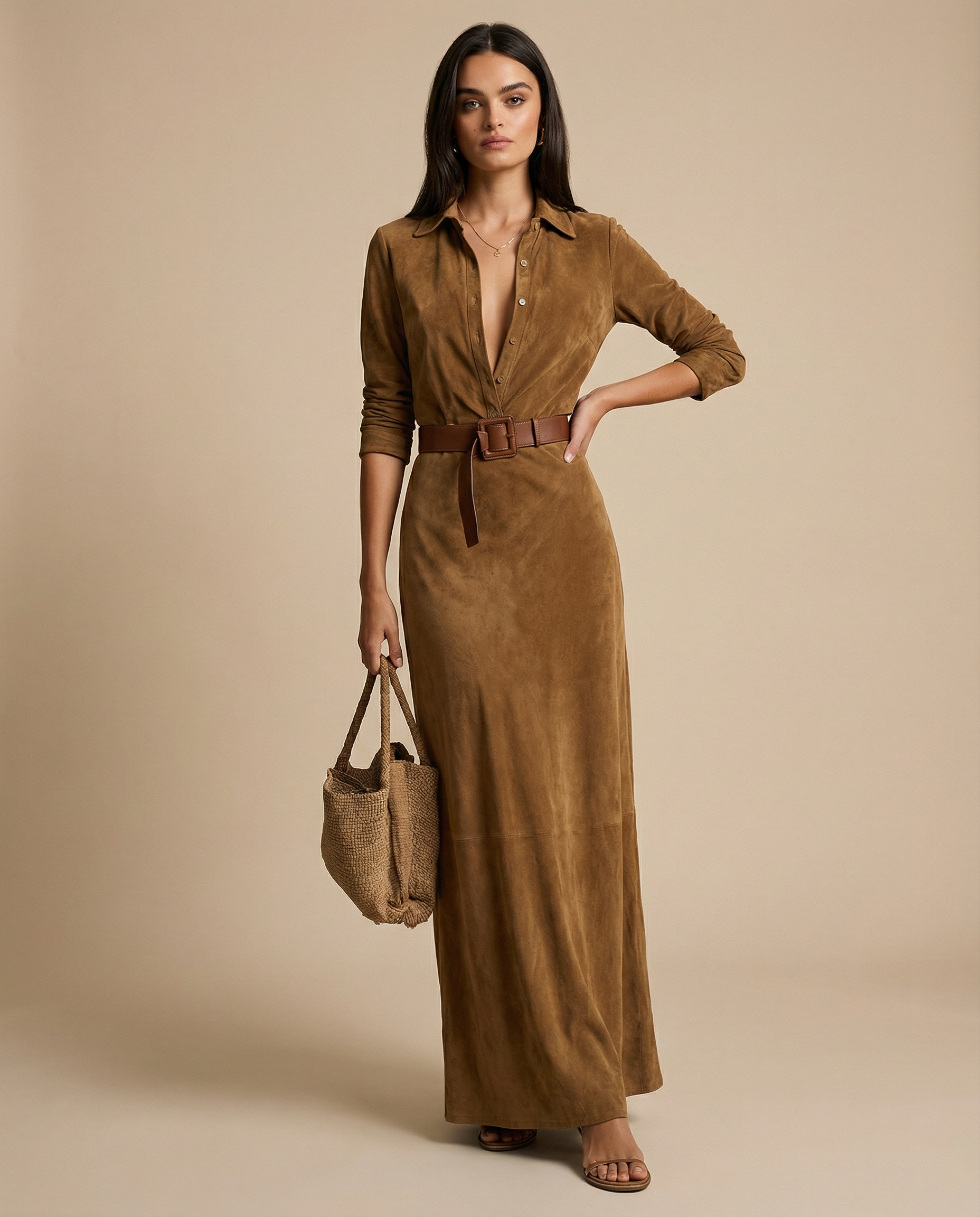 Aurelia | Belted Suede Dress