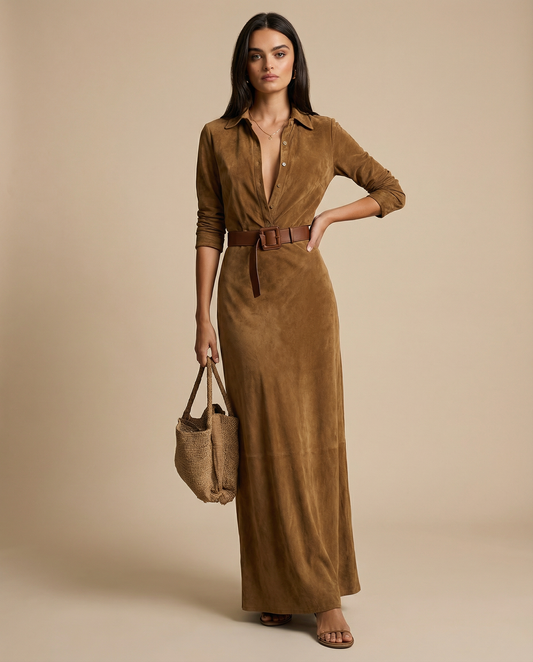 Aurelia | Belted Suede Dress