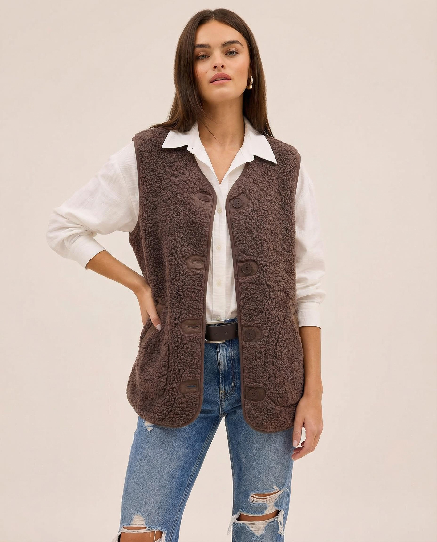 Lynora | Button-Down Short Warm Vest