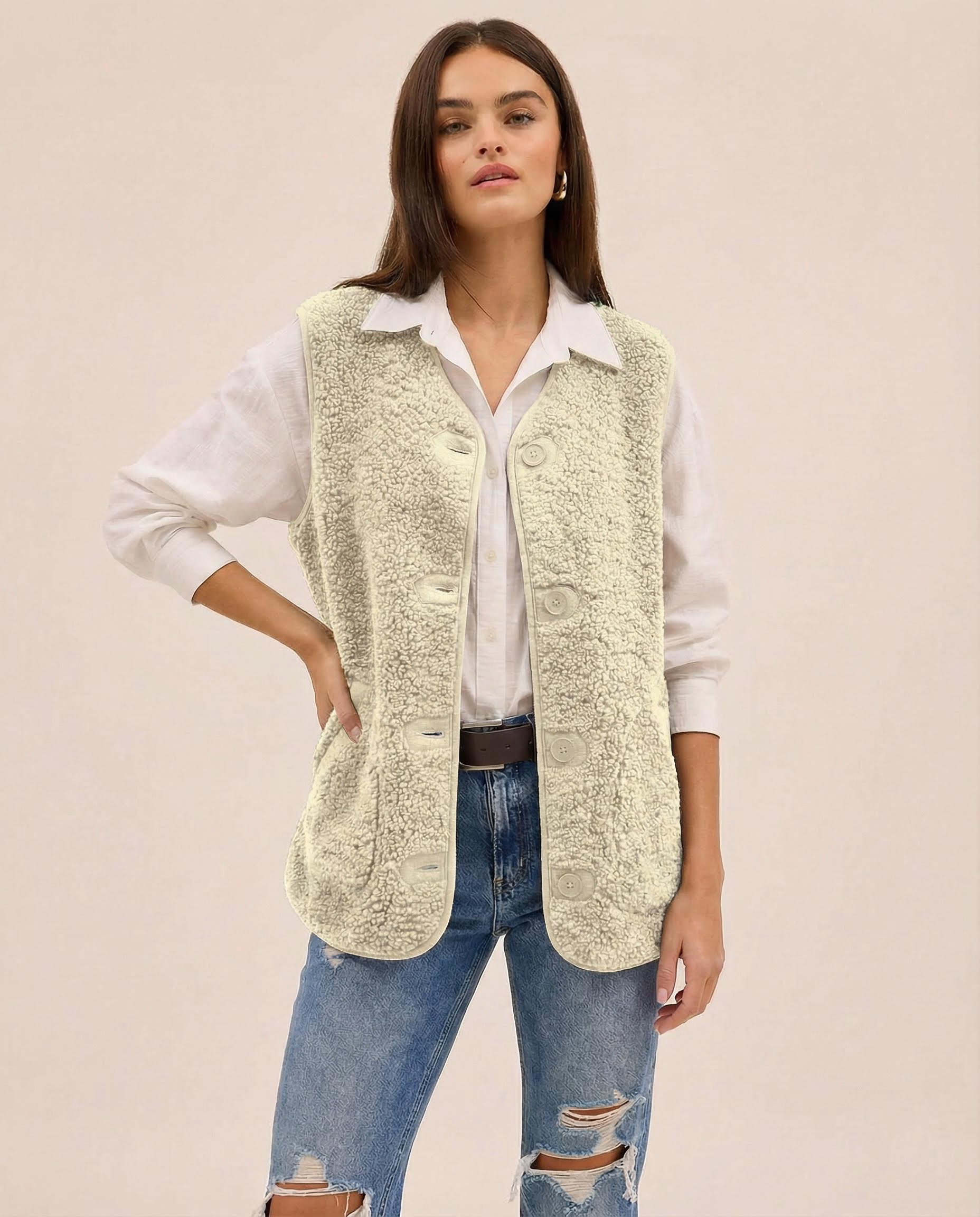 Lynora | Button-Down Short Warm Vest