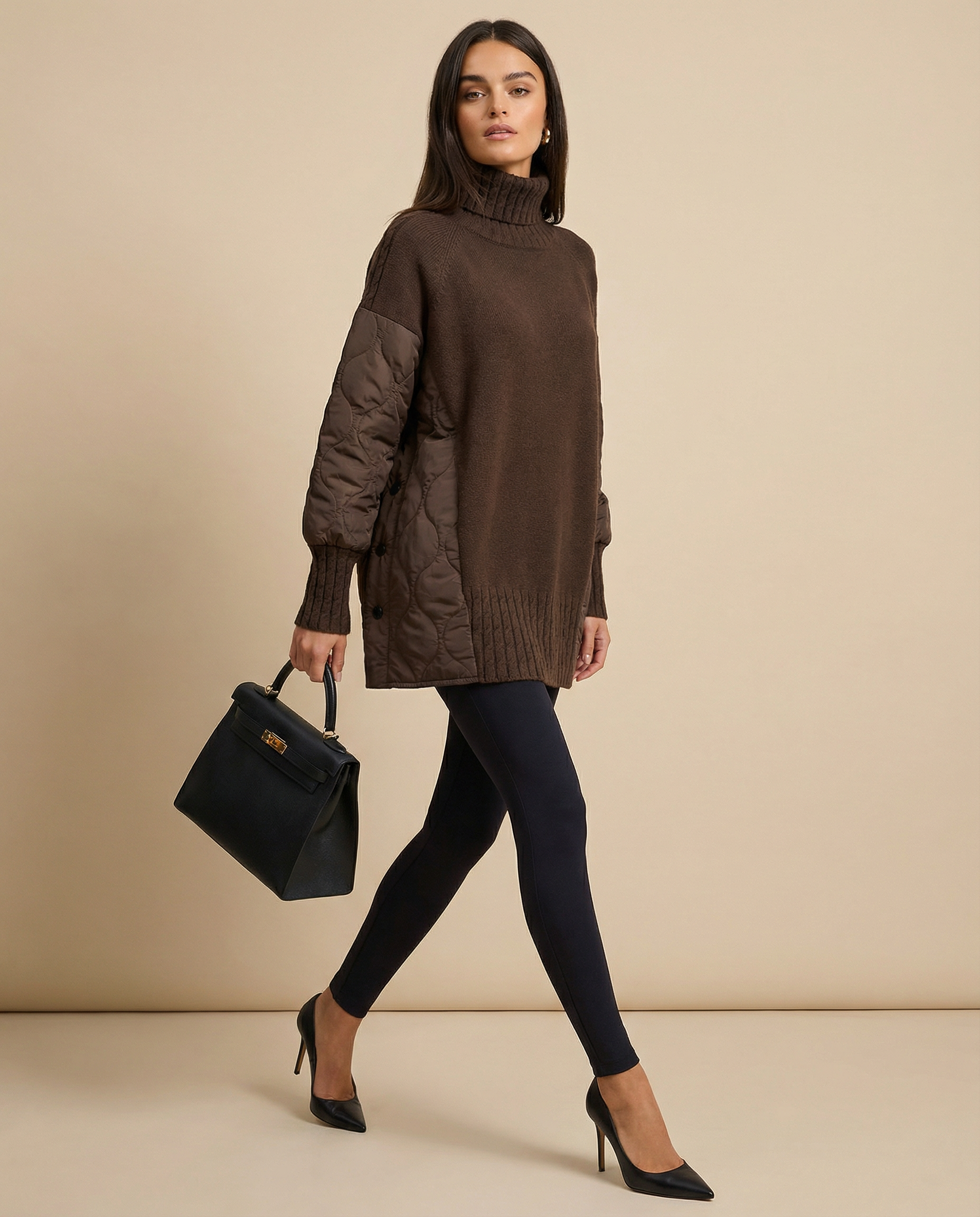 Lucie - Patchwork Knit Jumper Dress