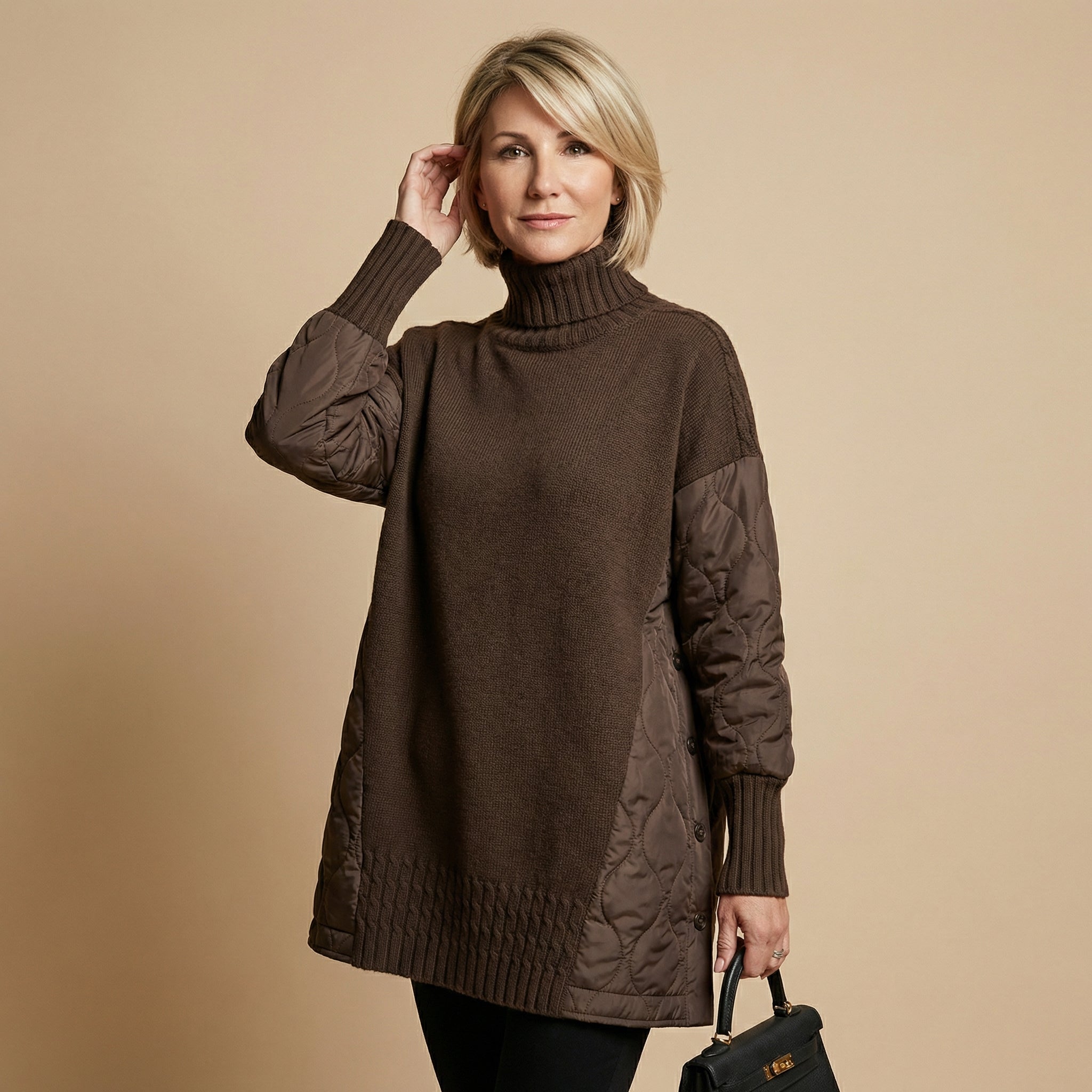 Lucie - Patchwork Knit Jumper Dress