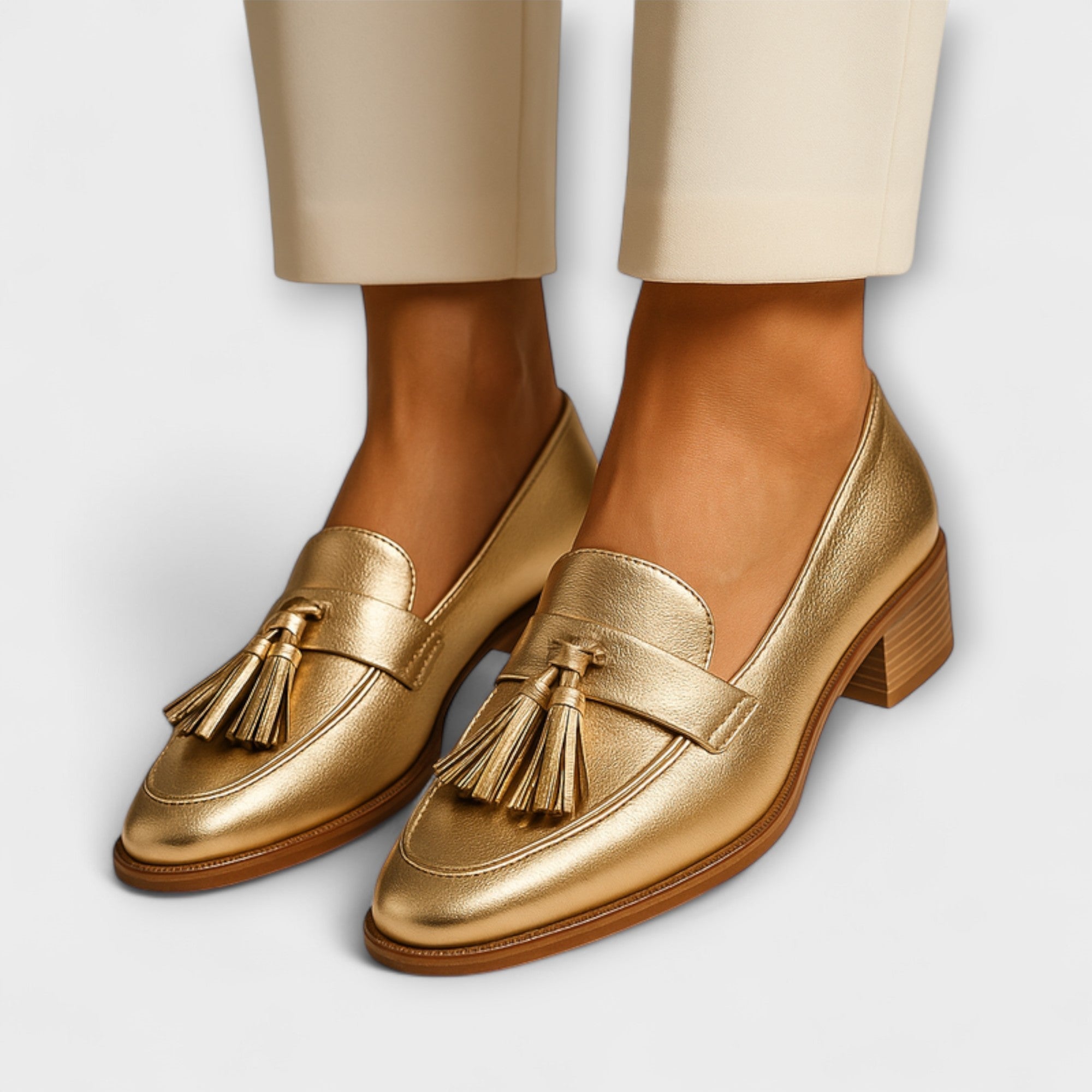 Isolde - Golden Shine Loafers