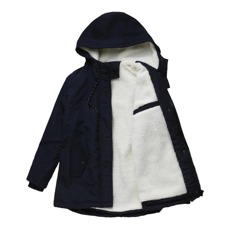 Amina - Thick Winter Coat with Hood and Quilted Lining for Winter Warmth