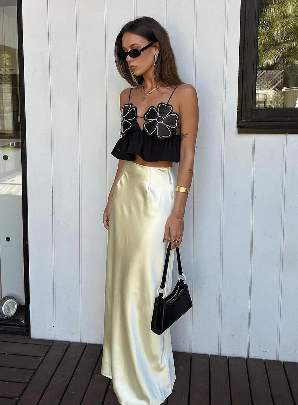 Kalista - Rhinestone Studded Crop Top
