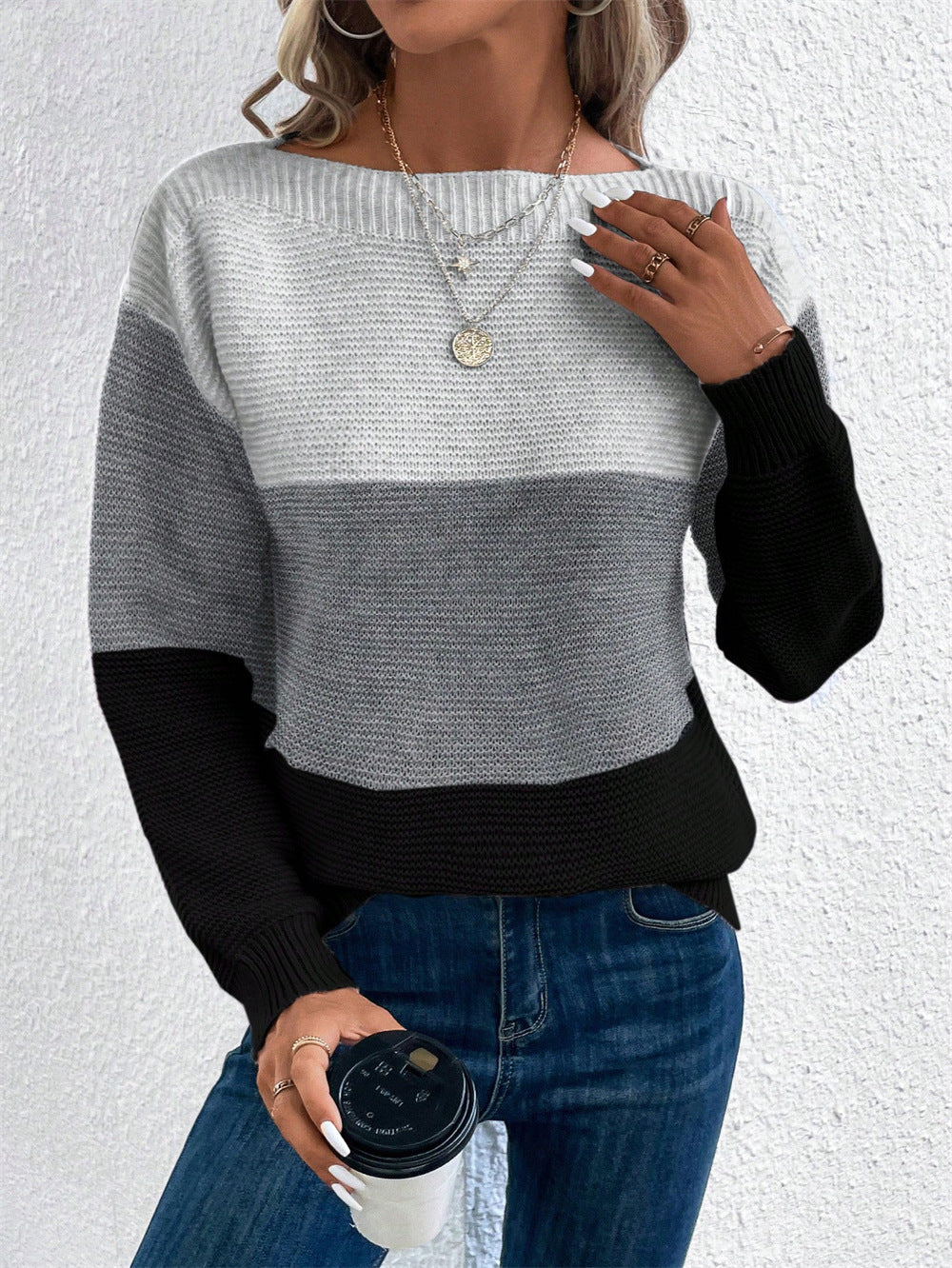 Hailey – Colorblock Knit Sweater