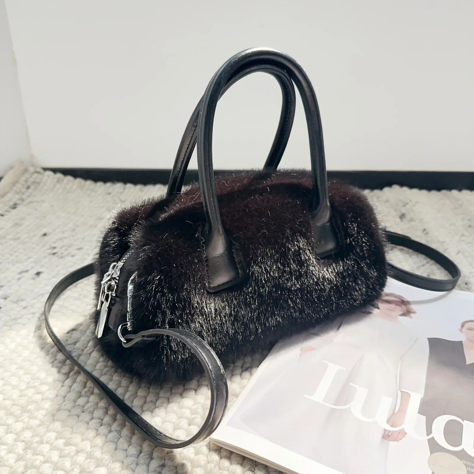 Jolie | Faux Fur Box Shoulder Bag