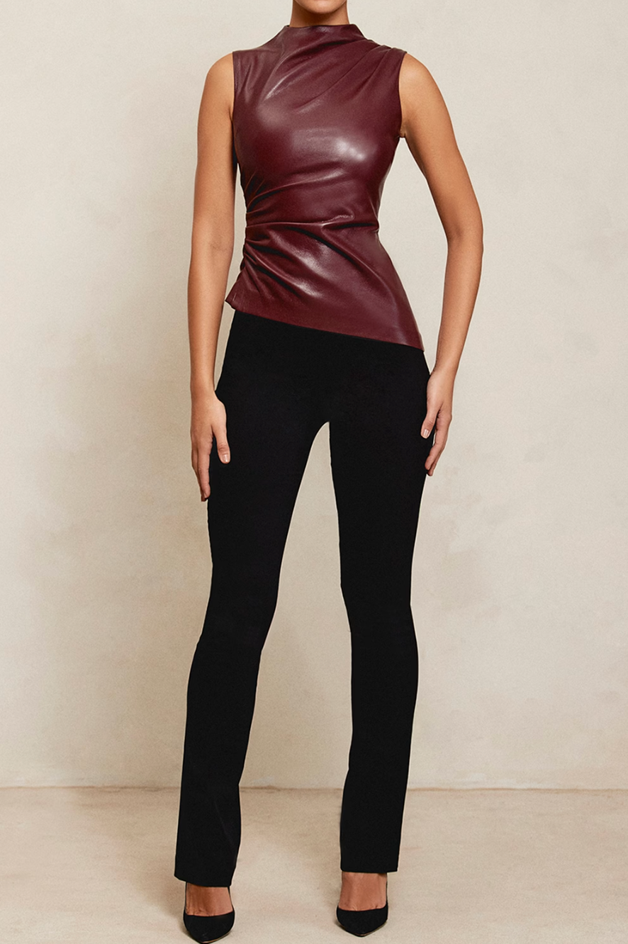 Trixie - Luxe Slim-fit Leather Top