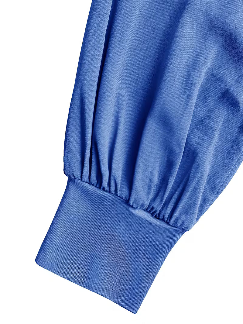 Lauren - Velvet Chiffon-Sleeve Jumpsuit