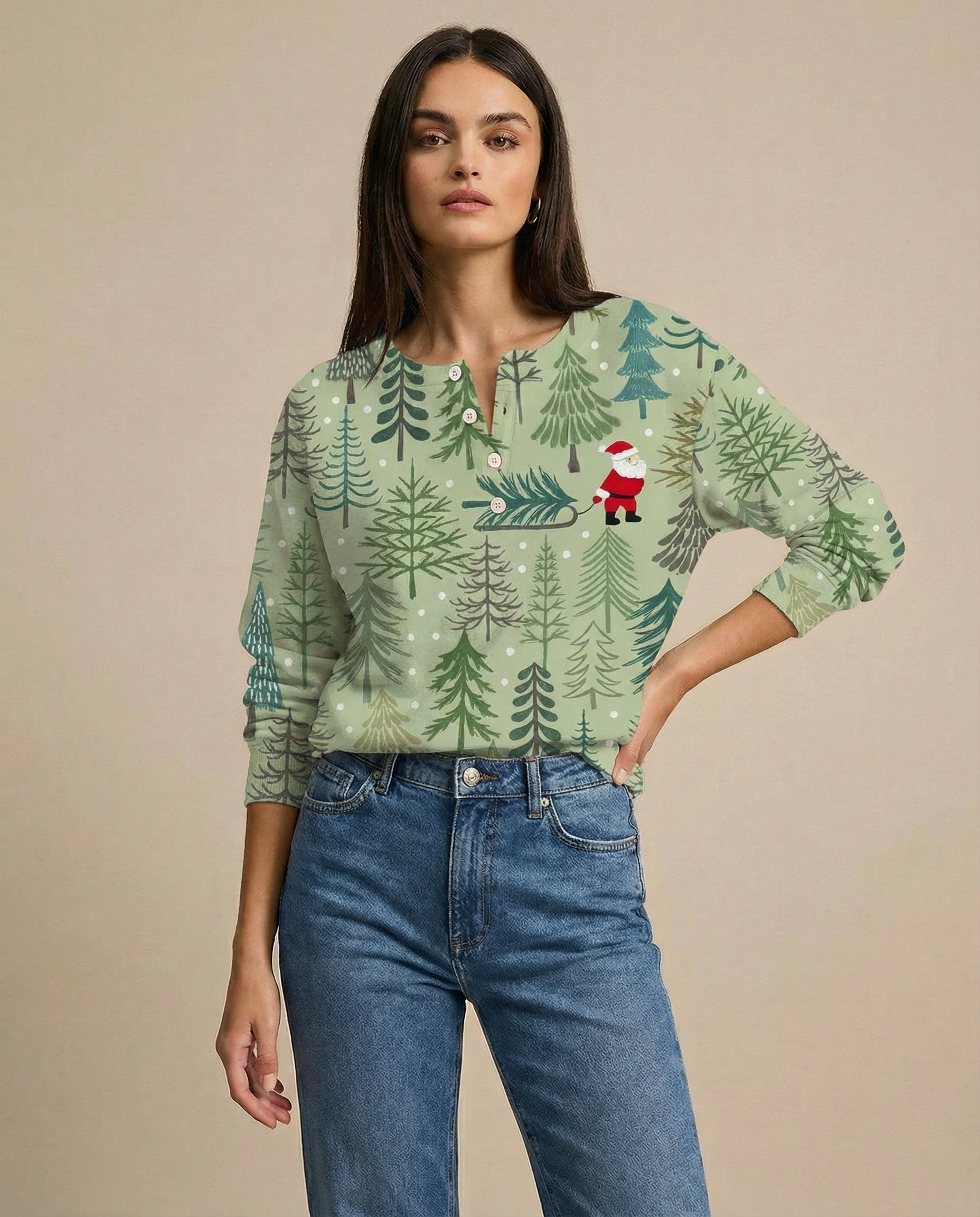 Hallie - Christmas jumper with buttons