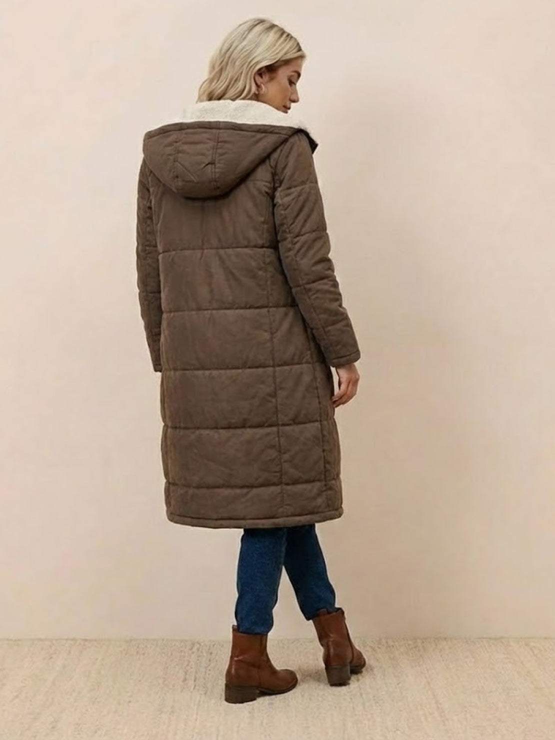 Lizzy -Sherpa-Lined Hooded Teddy Coat