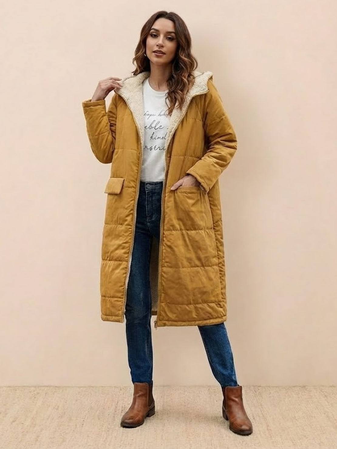 Lizzy -Sherpa-Lined Hooded Teddy Coat