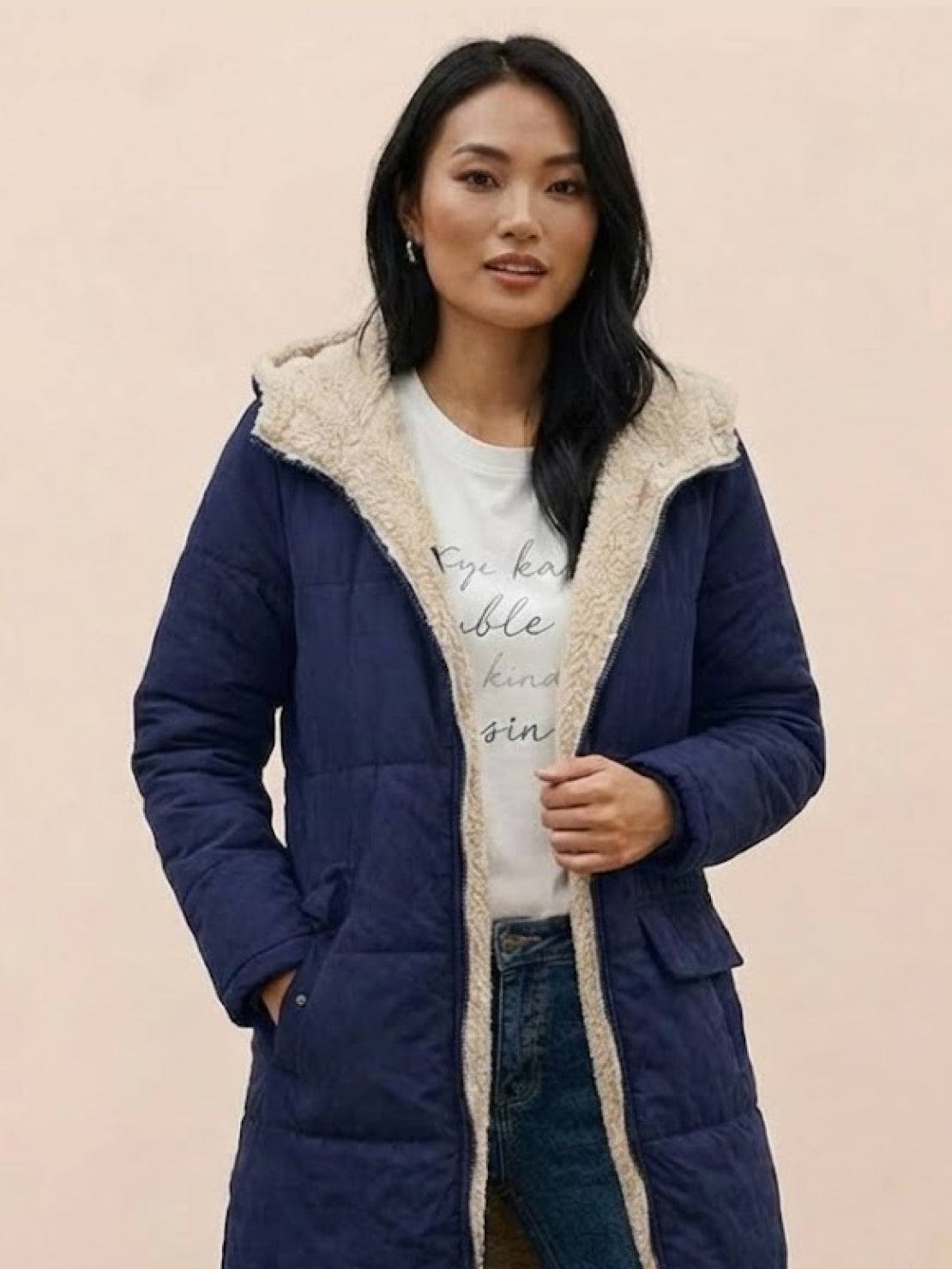 Lizzy -Sherpa-Lined Hooded Teddy Coat